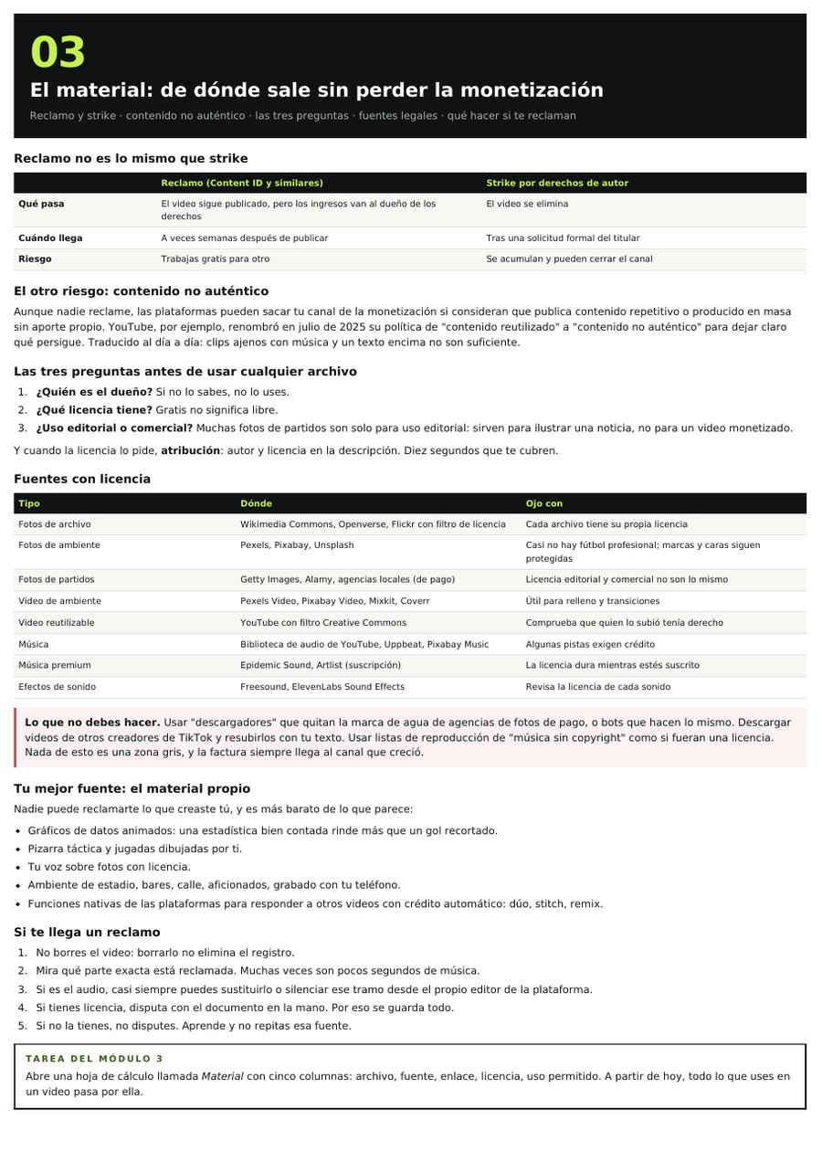 Módulo sobre material y licencias